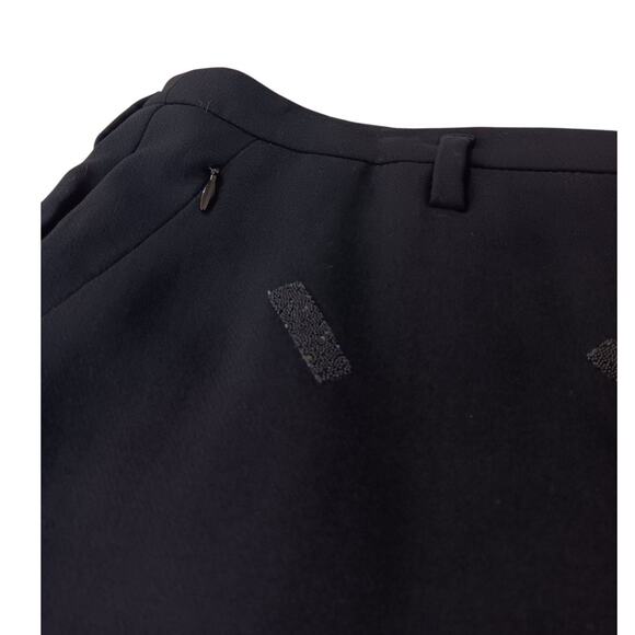 AKRIS Wide Leg Double Face Wool Pants 12 Ankle 33x26 Embellished Dressy Career - Picture 9 of 14